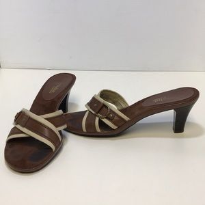 Aerosols brown sandals. Slip on sandals - 3” heel